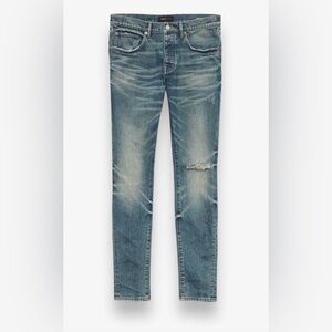 Purple Brand Men's Vintage Knee Blowout Mid Indigo Jeans